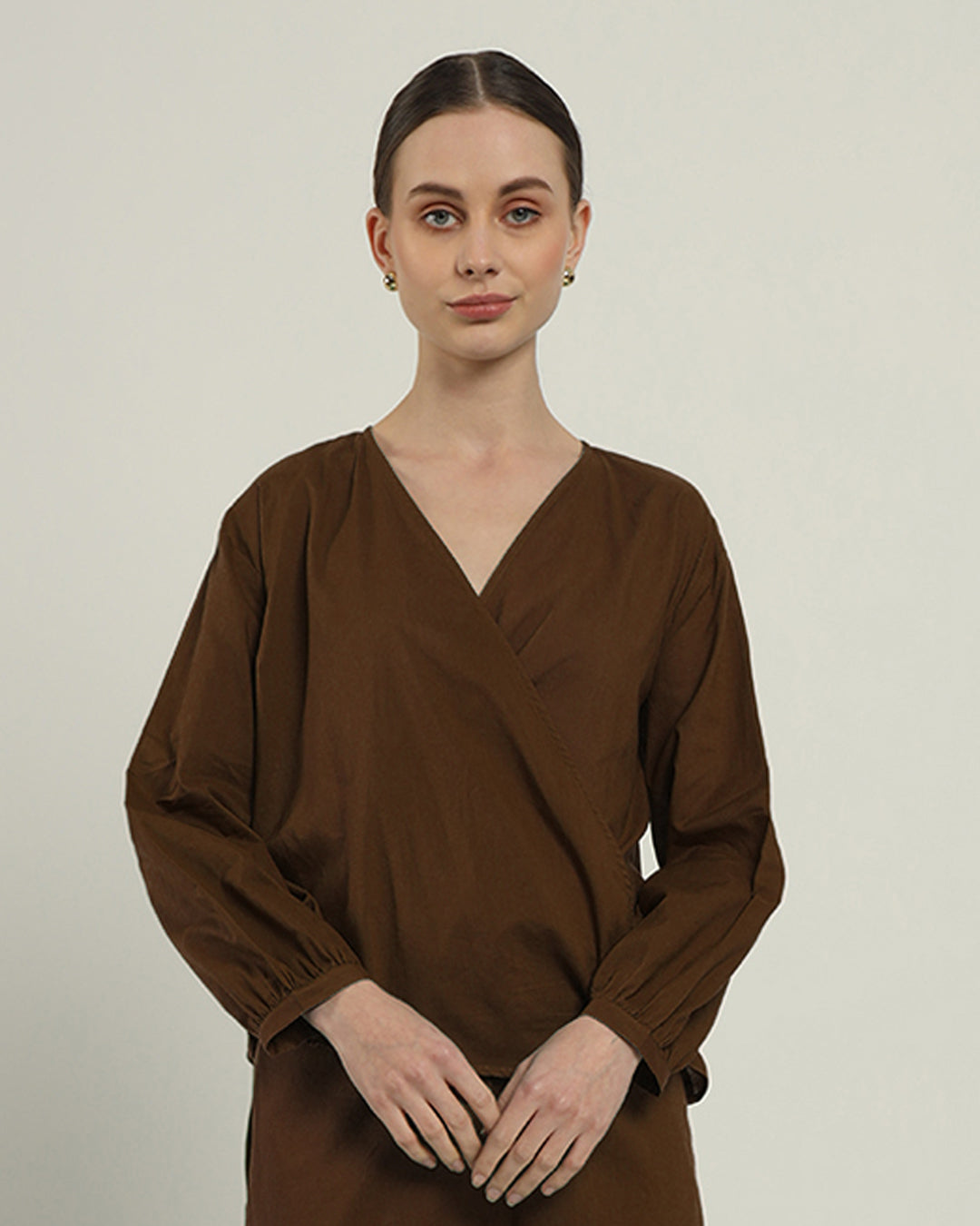 Nutshell Flare & Wrap Full Sleeves Top (Without Bottoms)