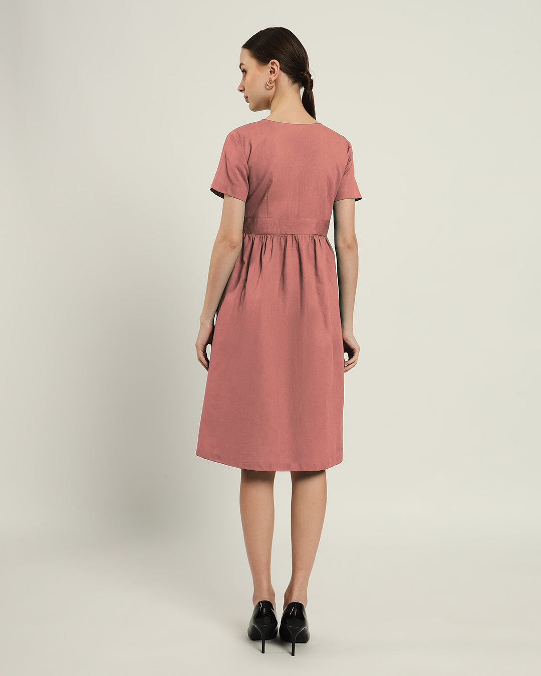 The Miyoshi Ivory Pink Cotton Dress