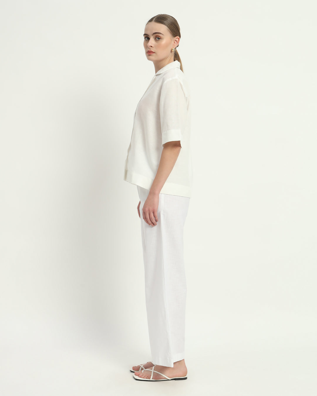 Pants Matching Set- White Linen City Slicker