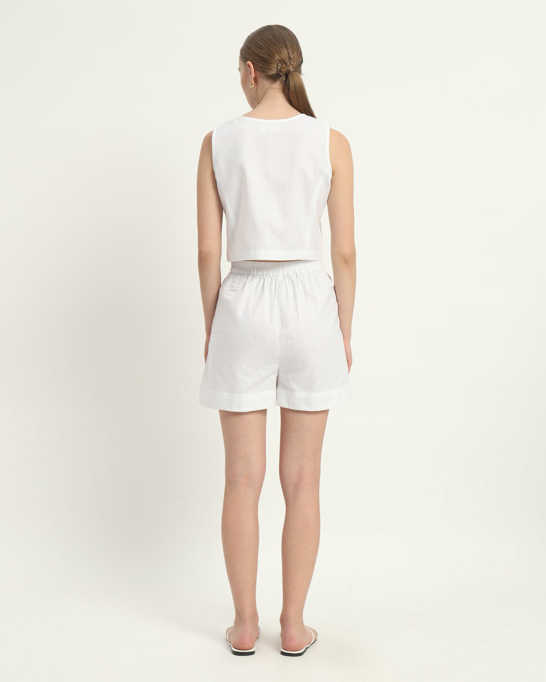 Shorts Matching Set- White Linen Viva La Verve