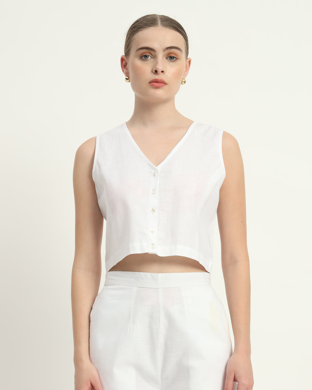 Shorts Matching Set- White Linen Viva La Verve