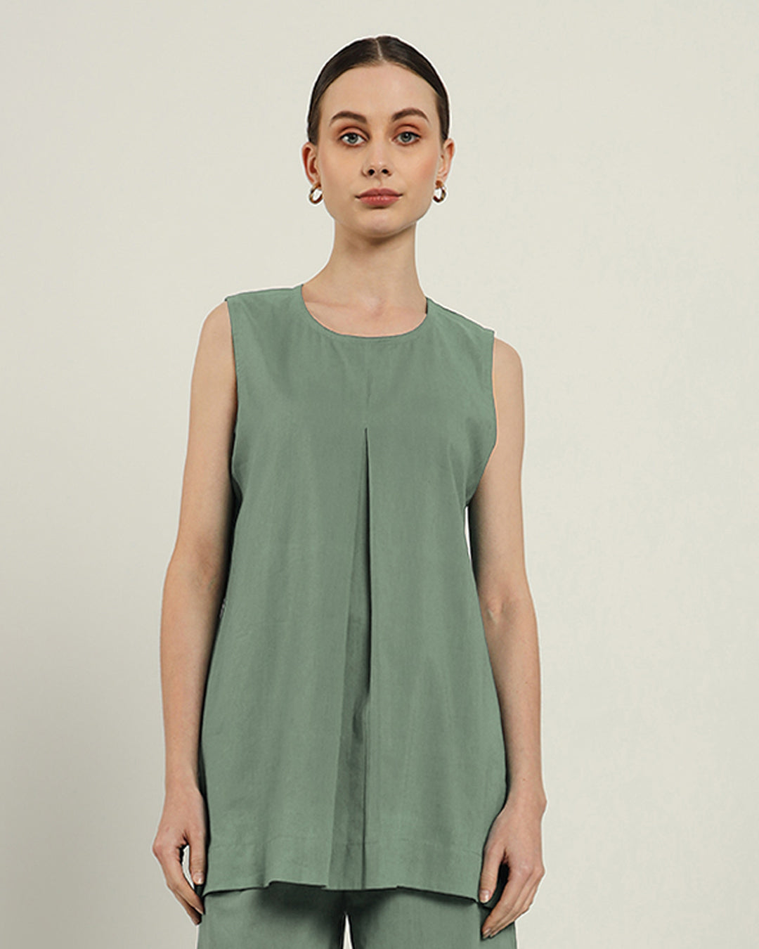 Pleated A Line Mint Top (Without Bottoms)