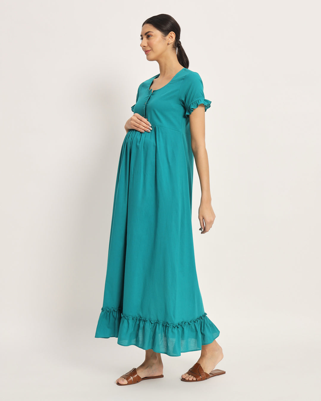 Green Gleam Bumpin' & Stylin' Maternity & Nursing Dress