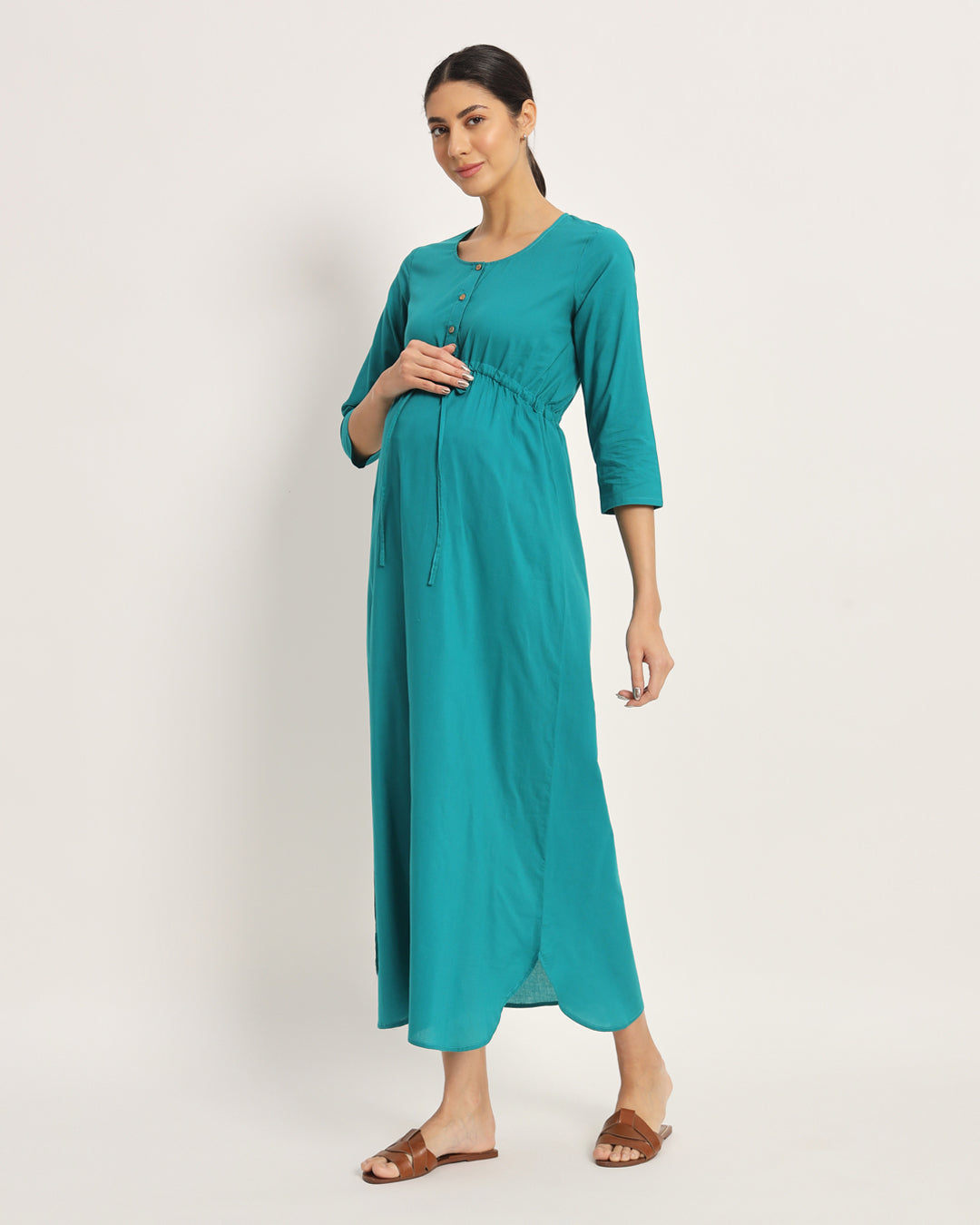 Green Gleam Oh Mama! Maternity & Nursing Dress