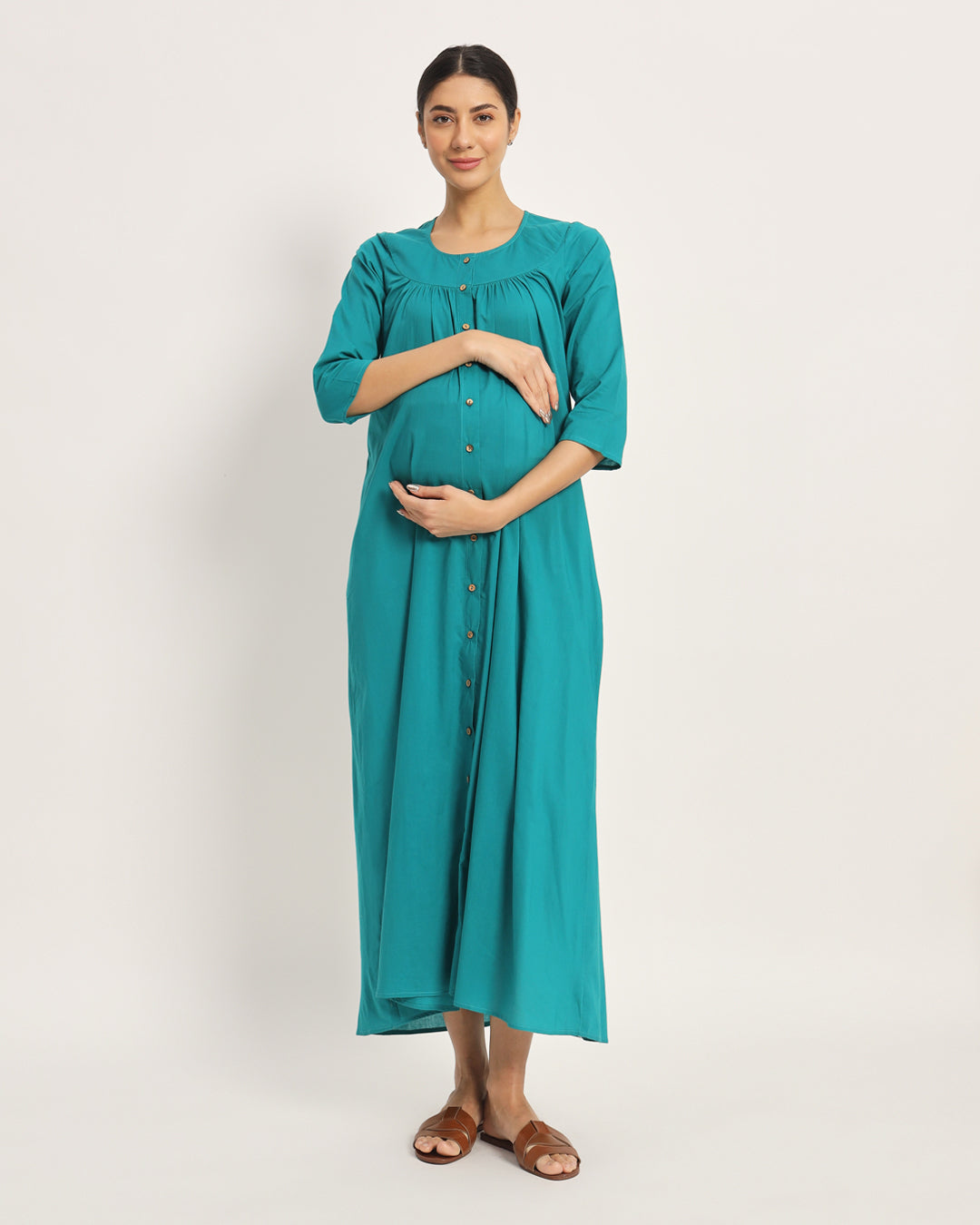 Green Gleam Mommy Glow Maternity & Nursing Dress
