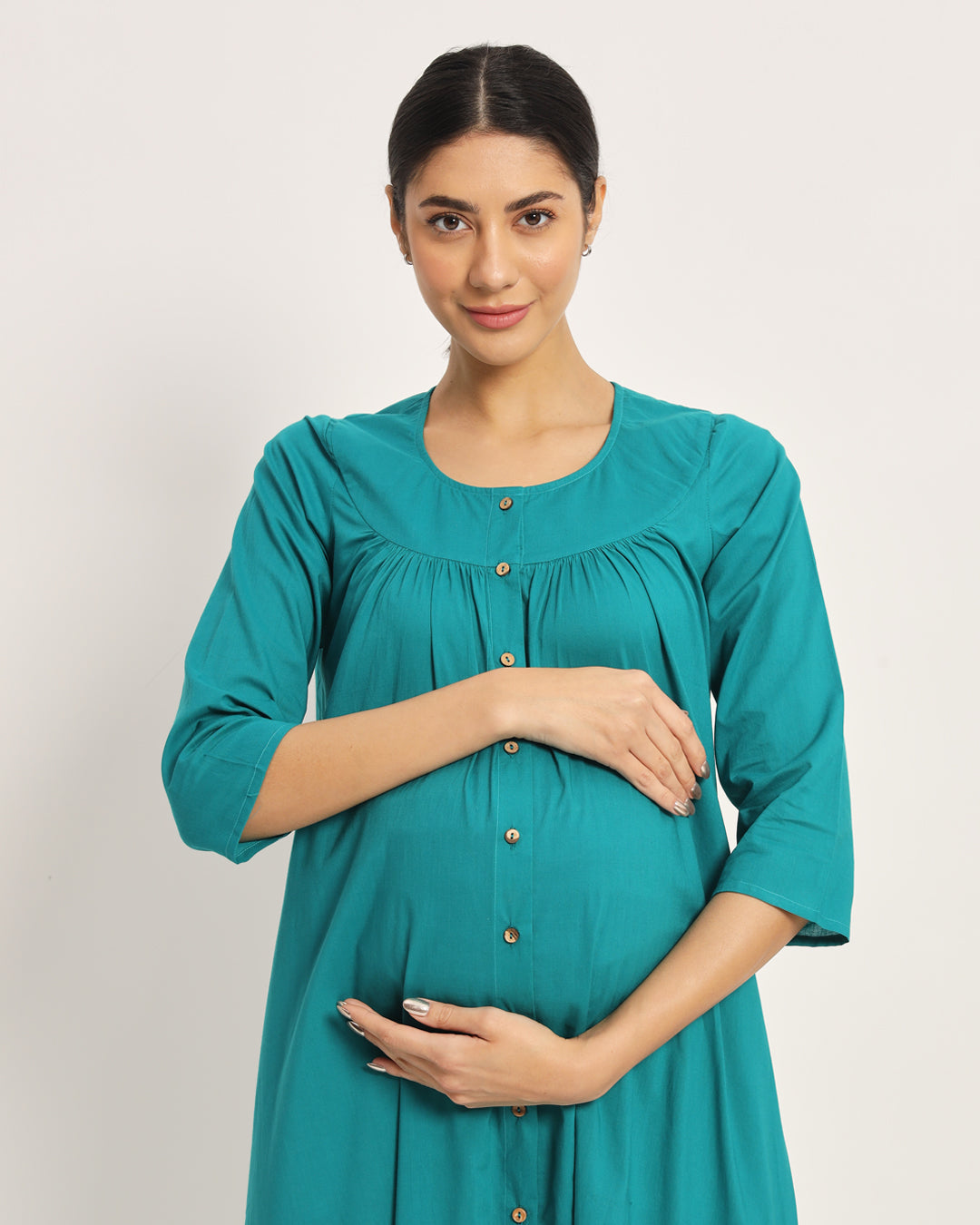 Green Gleam Mommy Glow Maternity & Nursing Dress