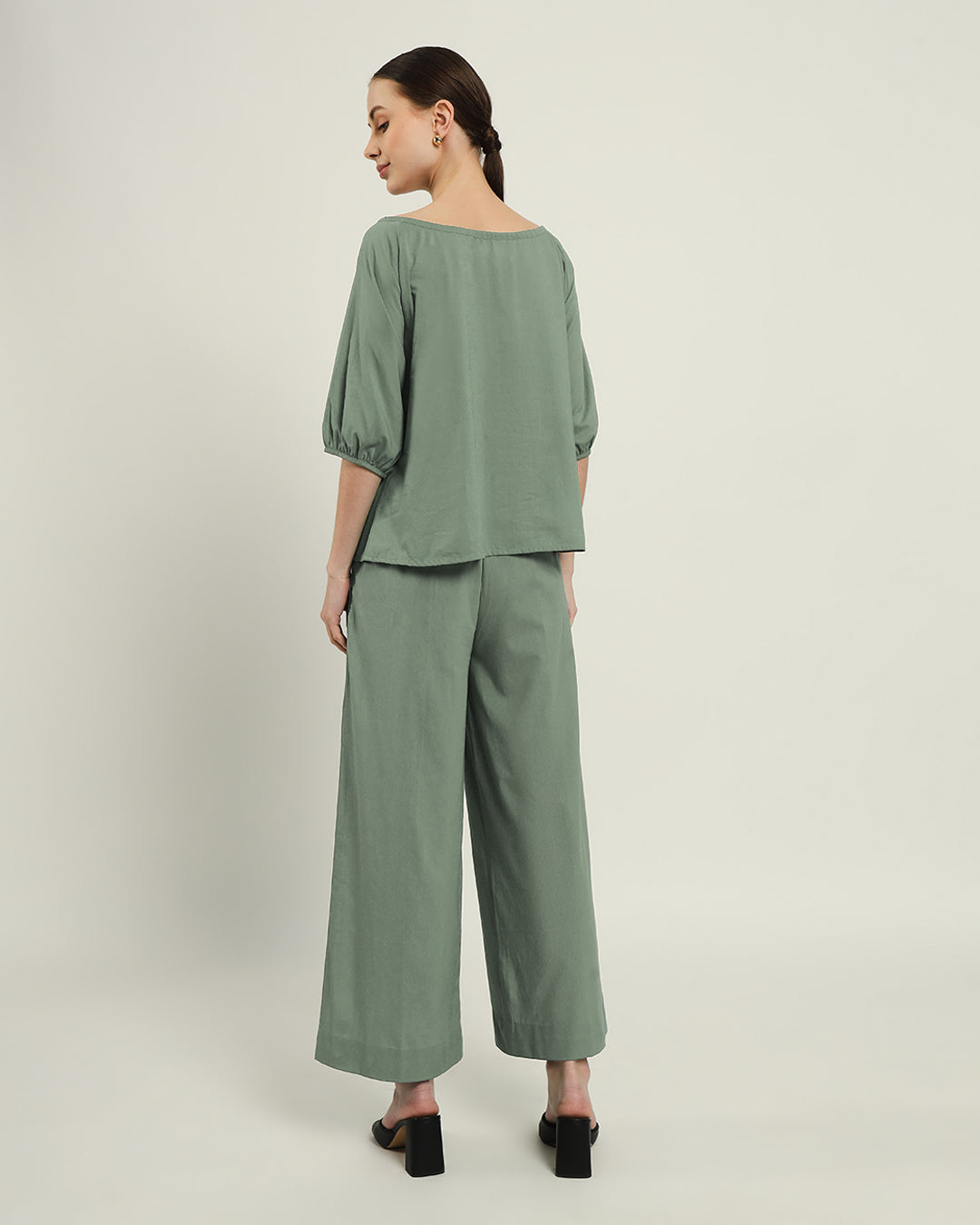 Effortless BowtNeck Mint Top (Without Bottoms)