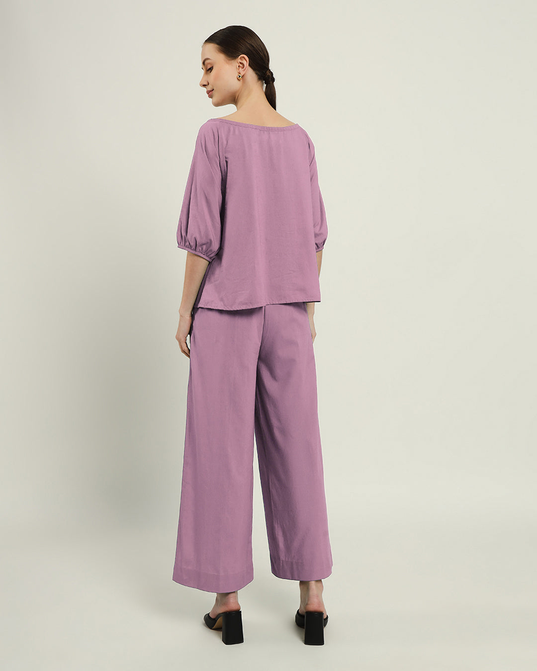 Pants Matching Set-Purple Swirl Effortless BowtNeck