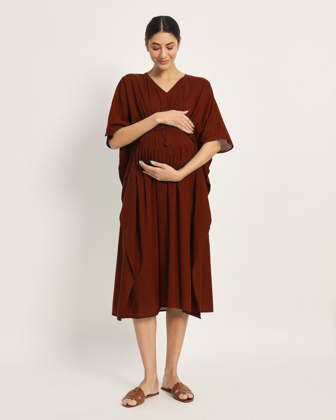 Russet Red Mommy Mode Maternity & Nursing Dress