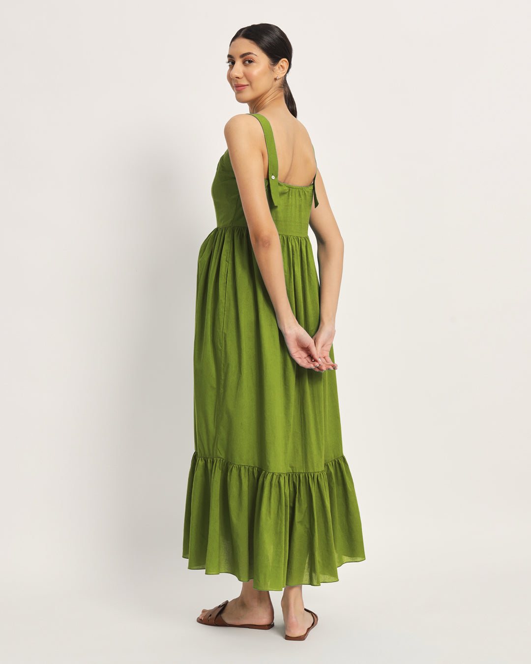 Sage Green Mama Modish Maternity & Nursing Dress