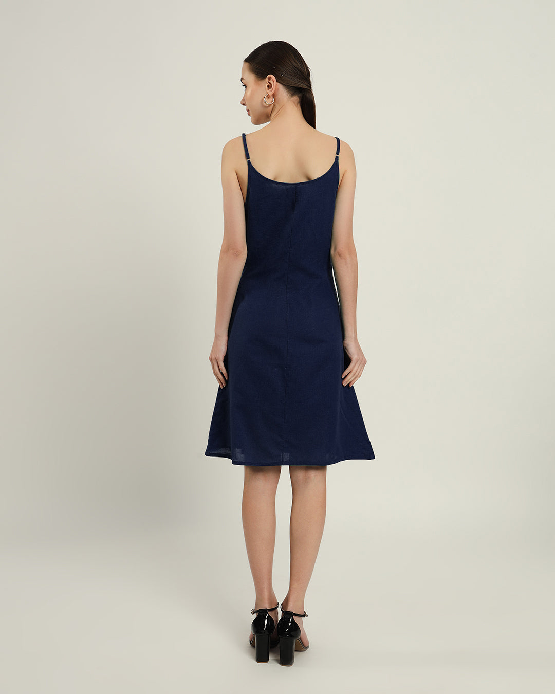 The Chambéry Daisy Midnight Blue Linen Dress
