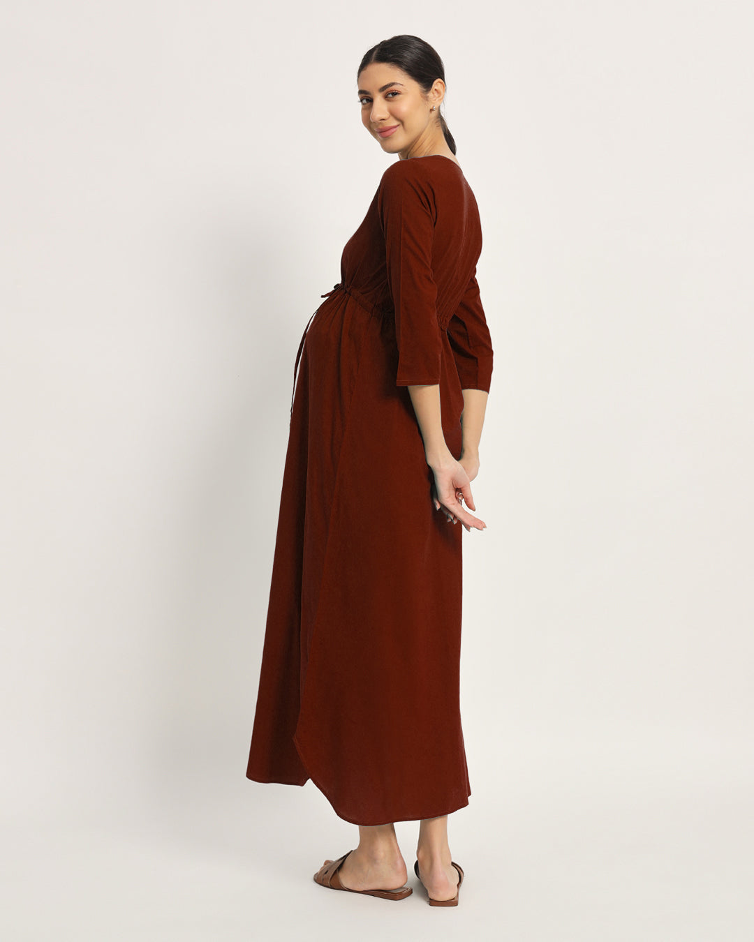 Russet Red Oh Mama! Maternity & Nursing Dress