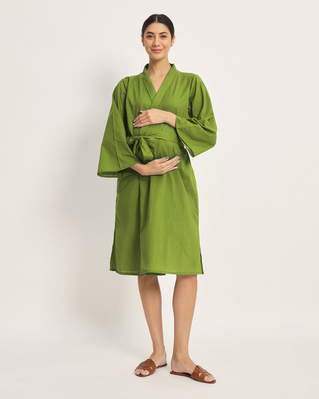 Sage Green Bump & Beyond Maternity & Nursing Dress