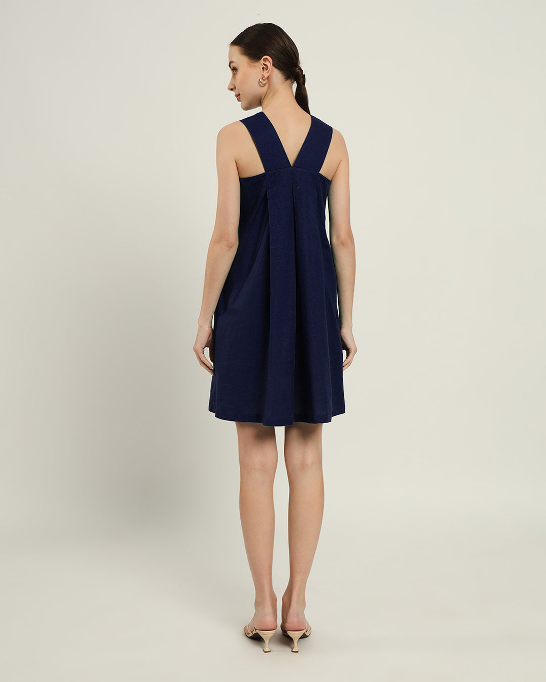 The Larissa Daisy Midnight Blue Linen Dress