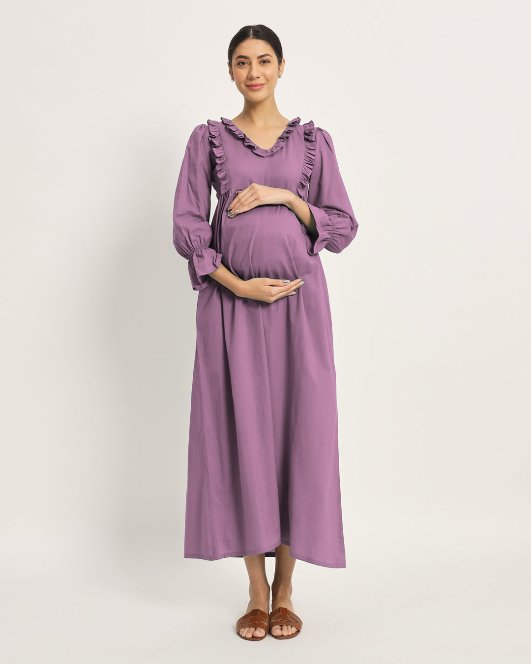 Iris Pink Functional Flow Maternity & Nursing Dress