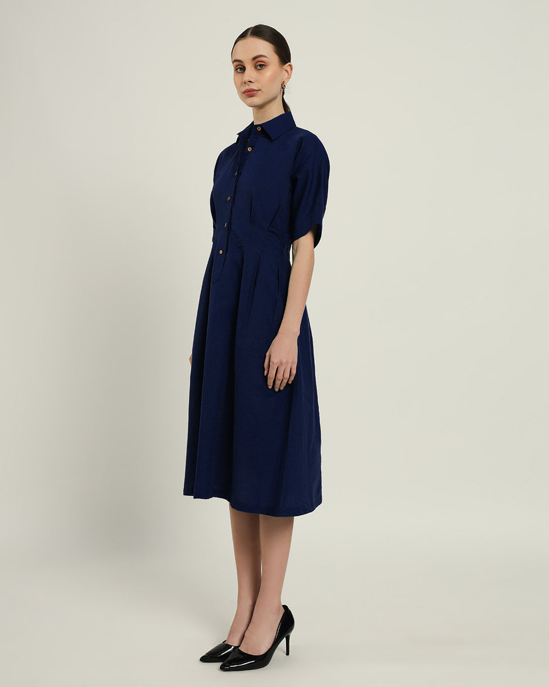 The Salford Daisy Midnight Blue Linen Dress