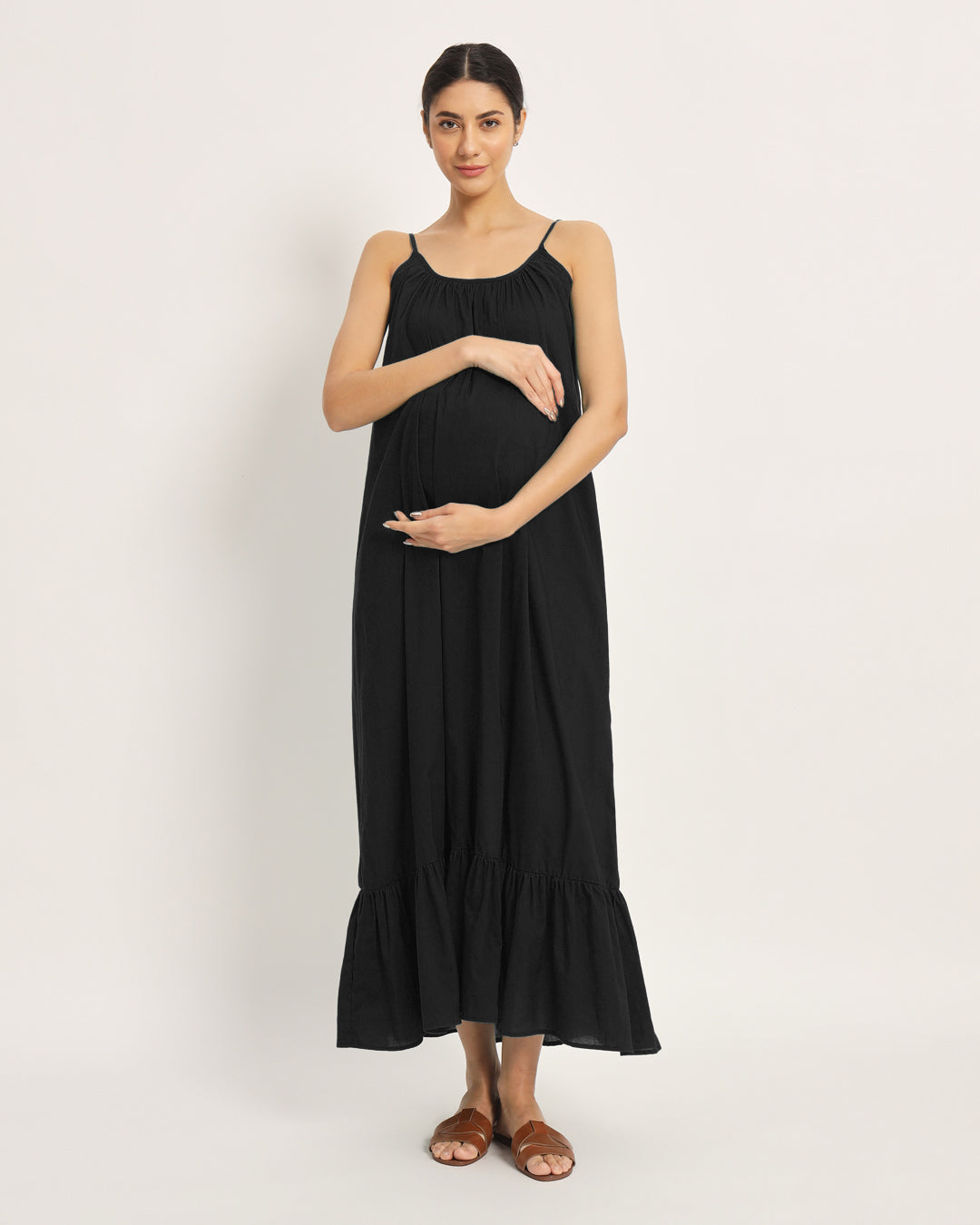 Classic Black Belly Laugh Maternity & Nursing Dress