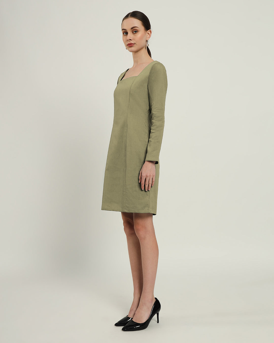 The Auburn Olive Linen Dress