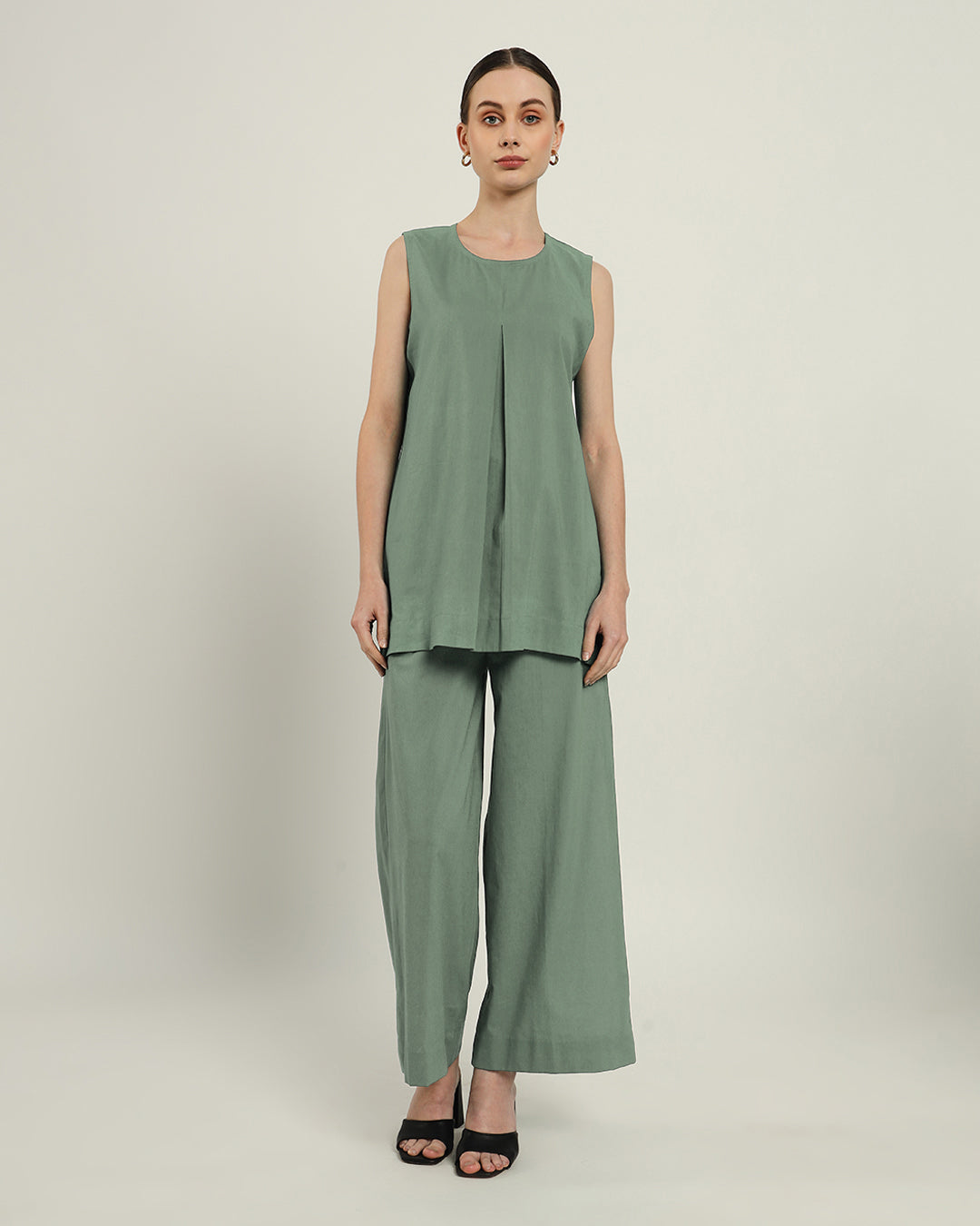 Mint Pleated A Line Top (Without Bottoms)