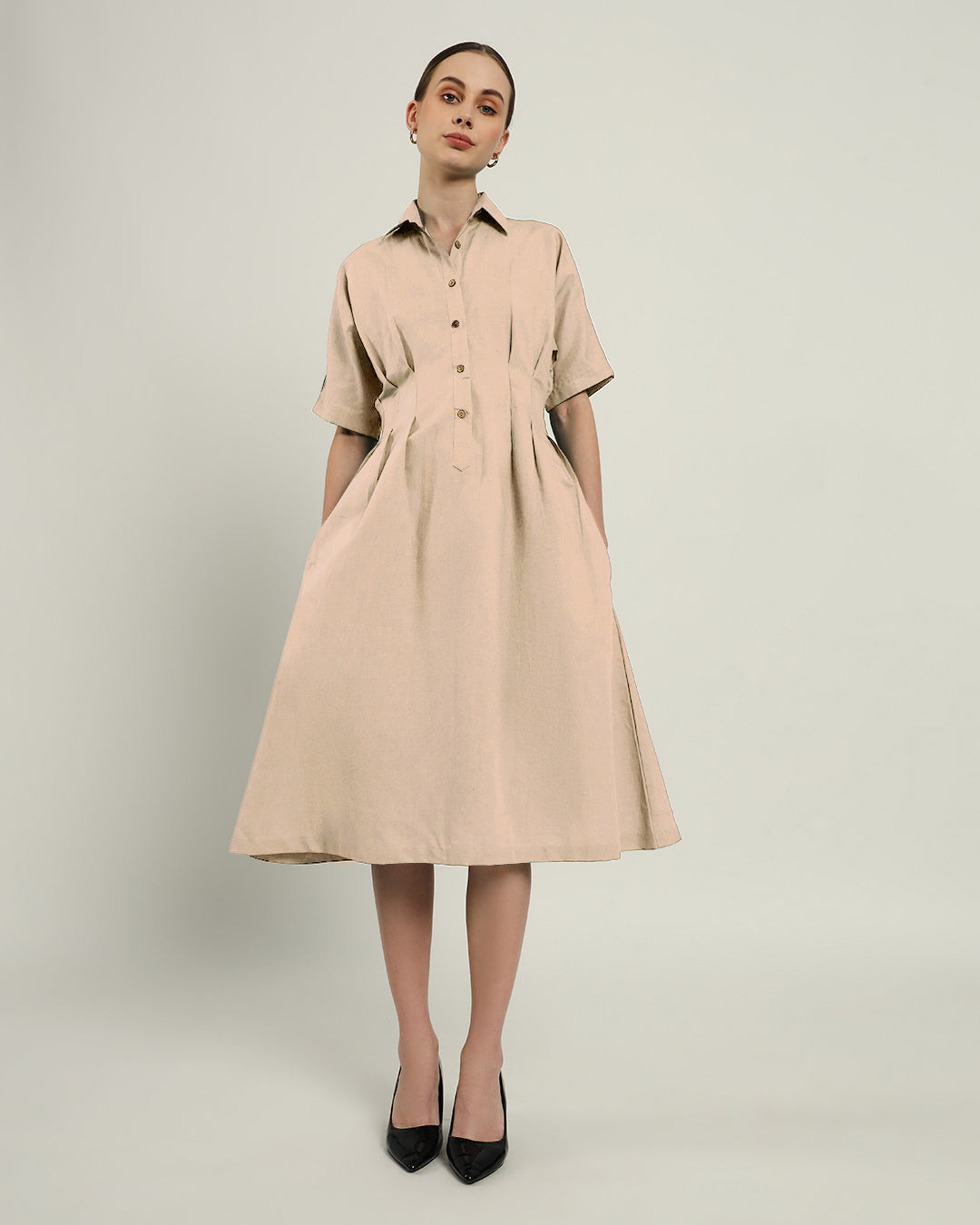 The Salford Daisy Bisque Linen Dress