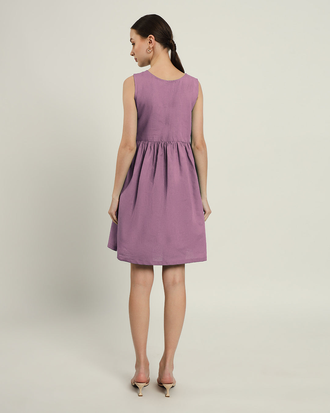The Chania Purple Swirl Cotton Dress