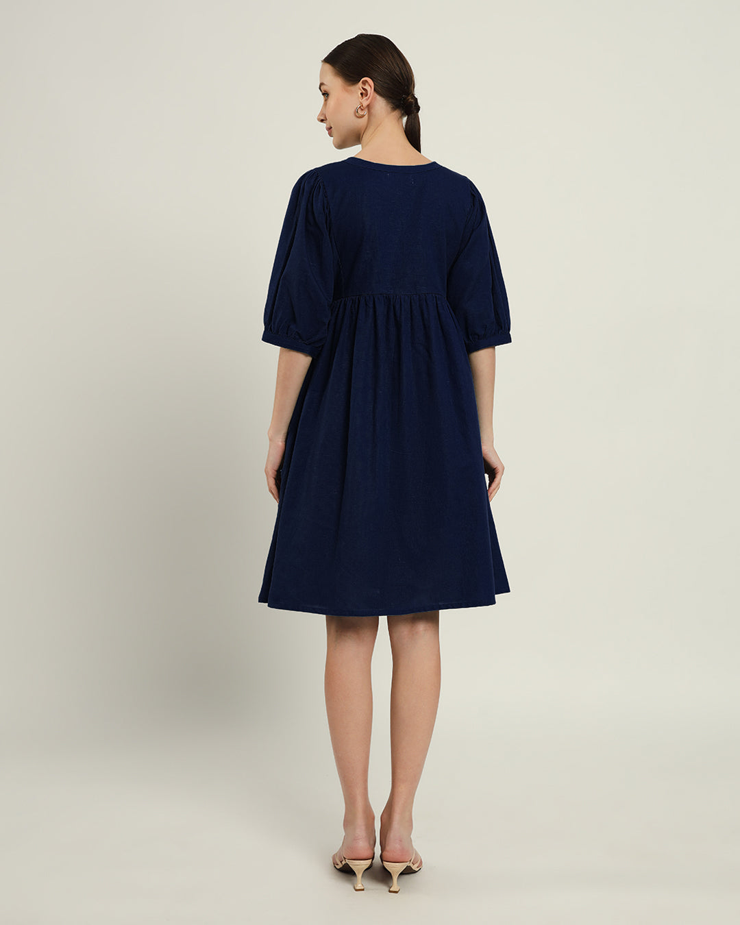 The Aira Daisy Midnight Blue Linen Dress