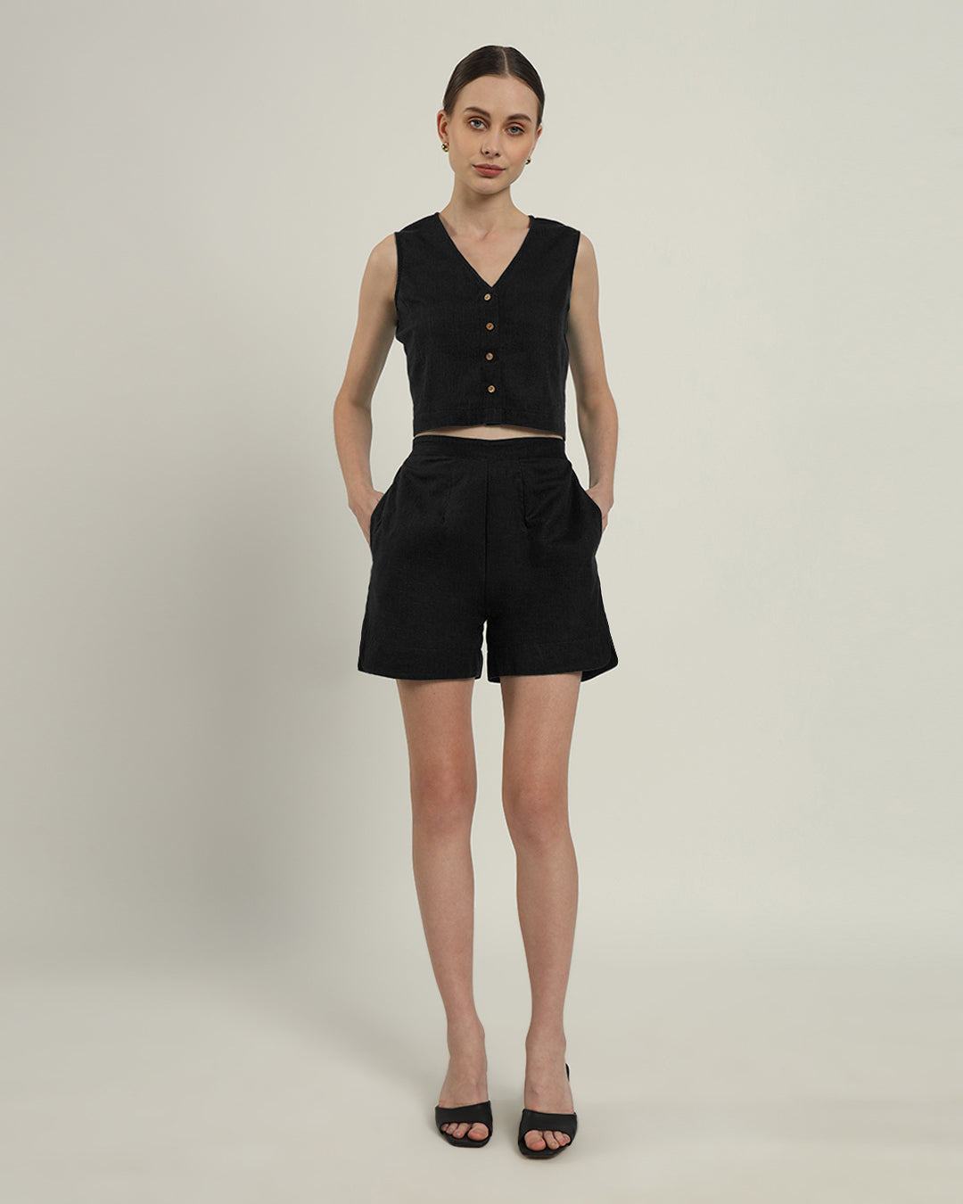 Shorts Matching Set-Noir Viva La Verve