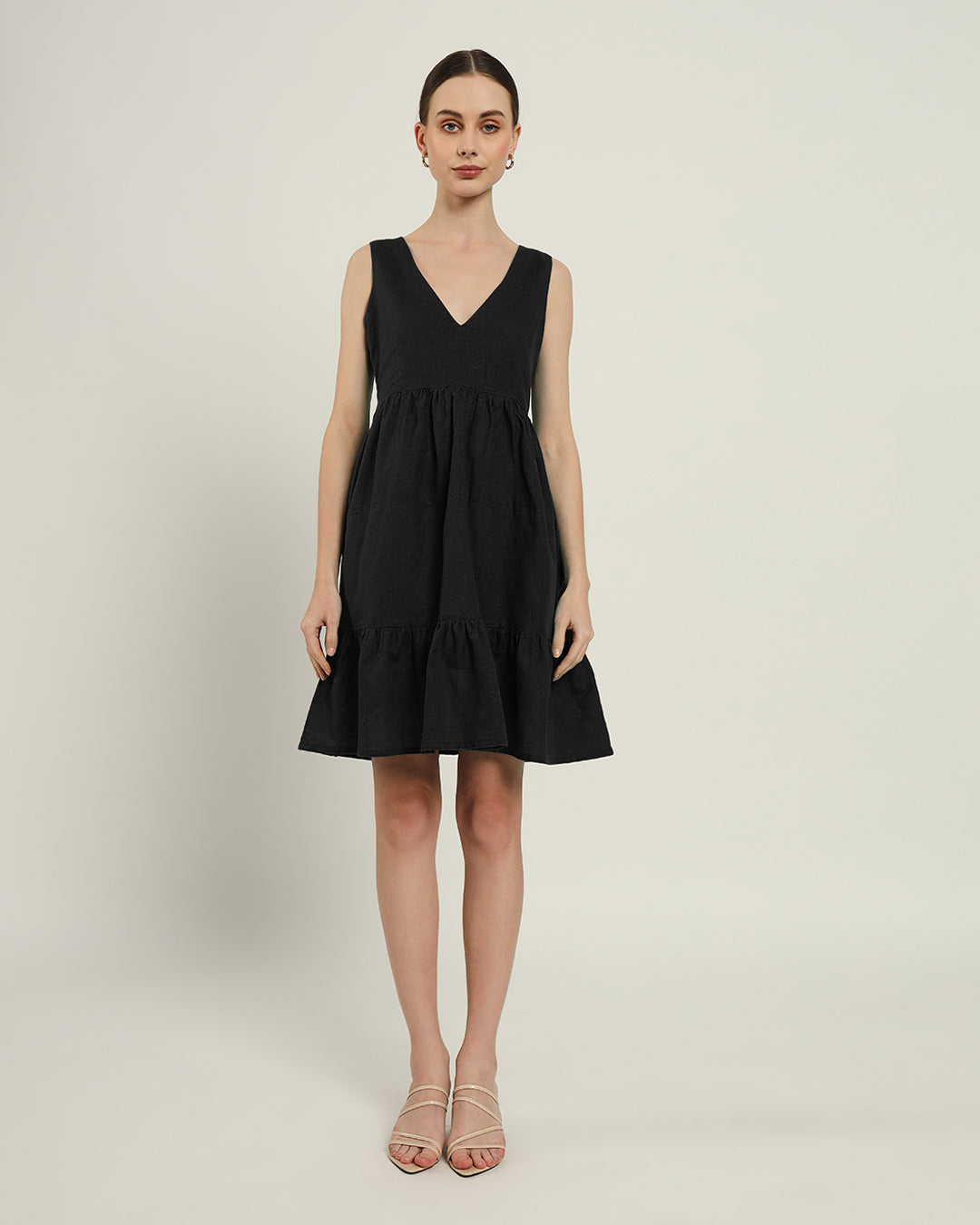 The Minsk Daisy Noir Linen Dress