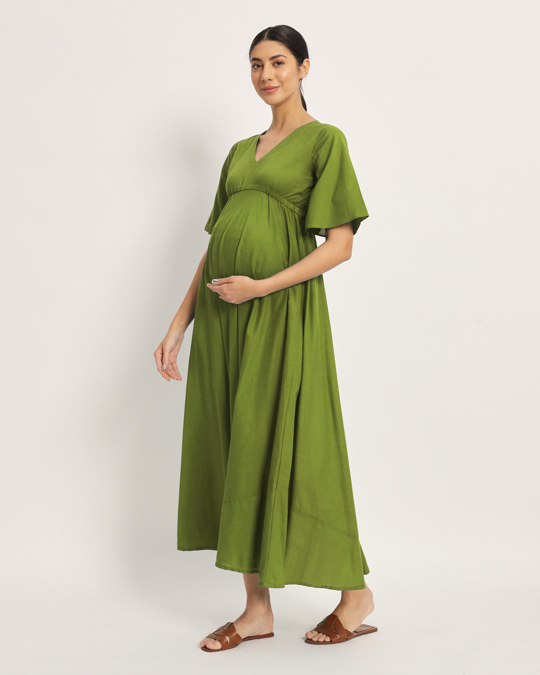 Sage Green Life Bloom Maternity & Nursing Dress