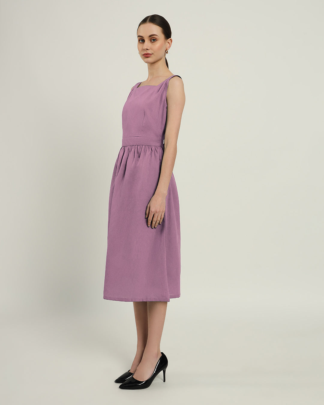 The Mihara Purple Swirl Cotton Dress