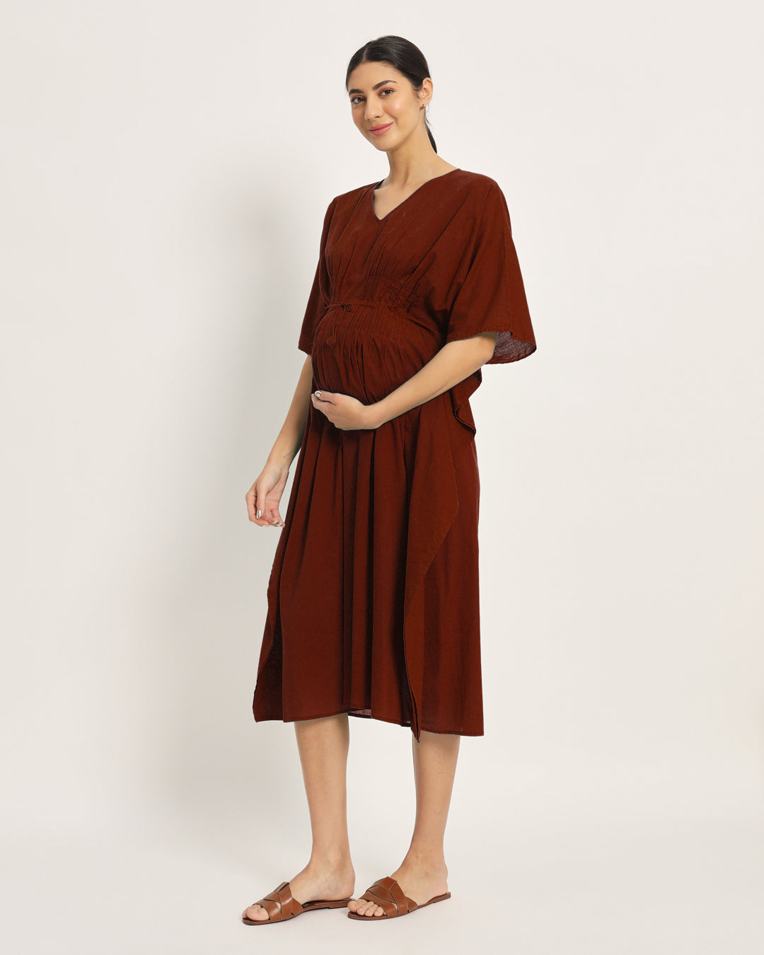 Russet Red Mommy Mode Maternity & Nursing Dress