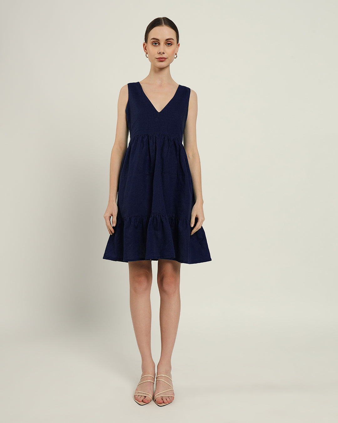 The Minsk Daisy Midnight Blue Linen Dress