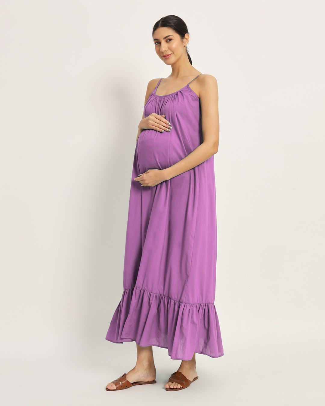 Wisteria Purple Belly Laugh Maternity & Nursing Dress