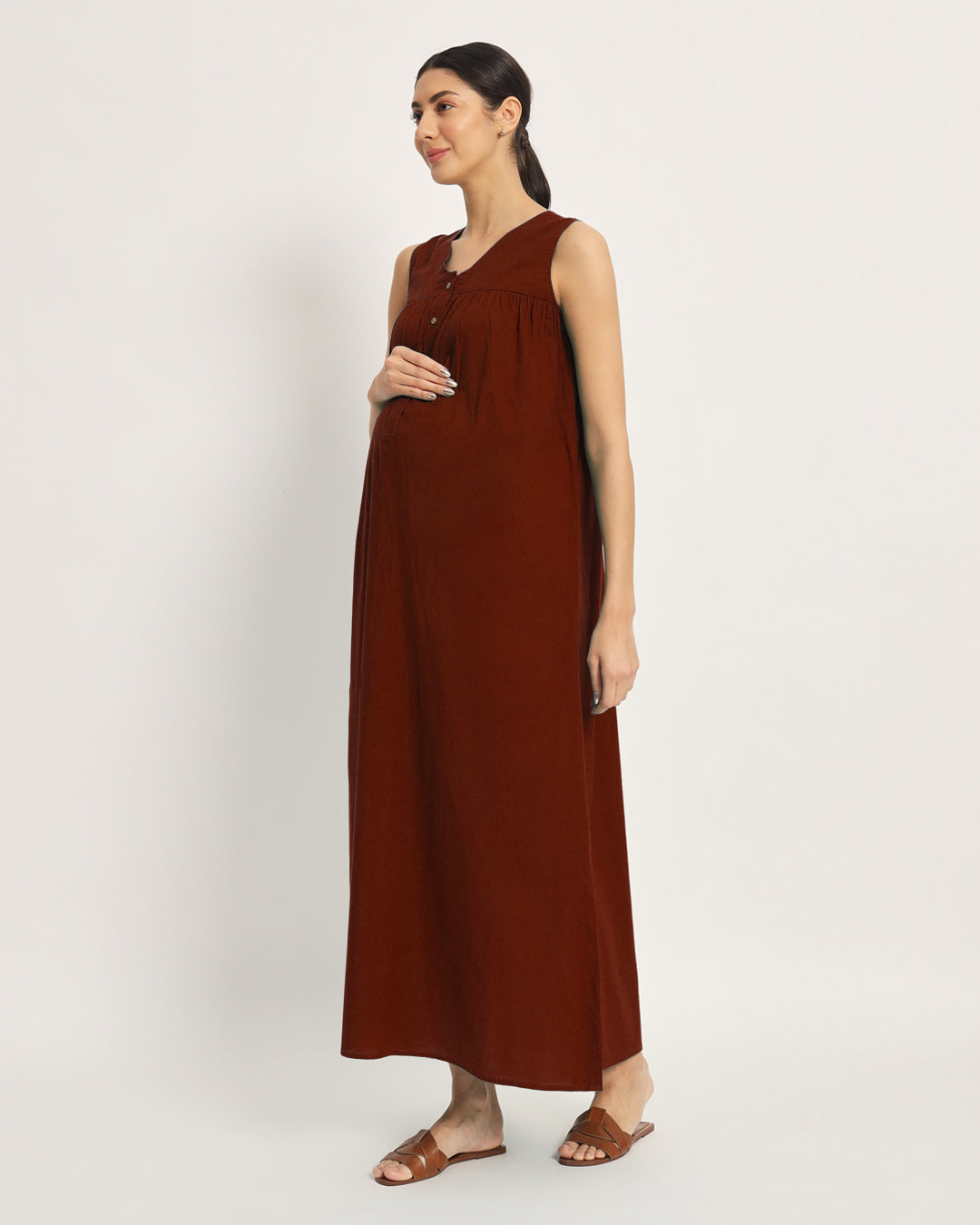 Russet Red Mommylicious Maternity & Nursing Dress
