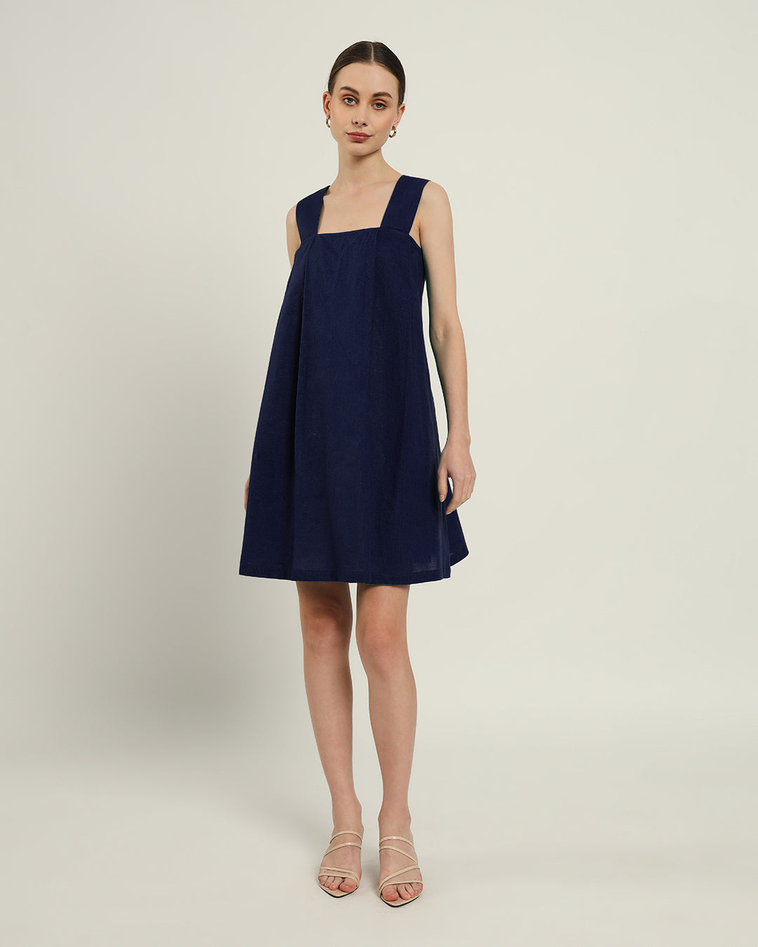 The Larissa Daisy Midnight Blue Linen Dress