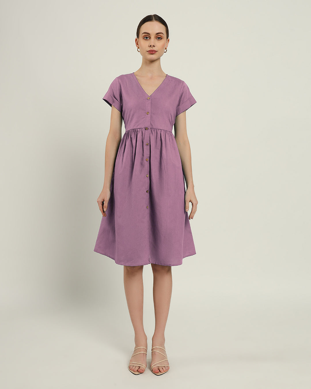 The Valence Purple Swirl Cotton Dress