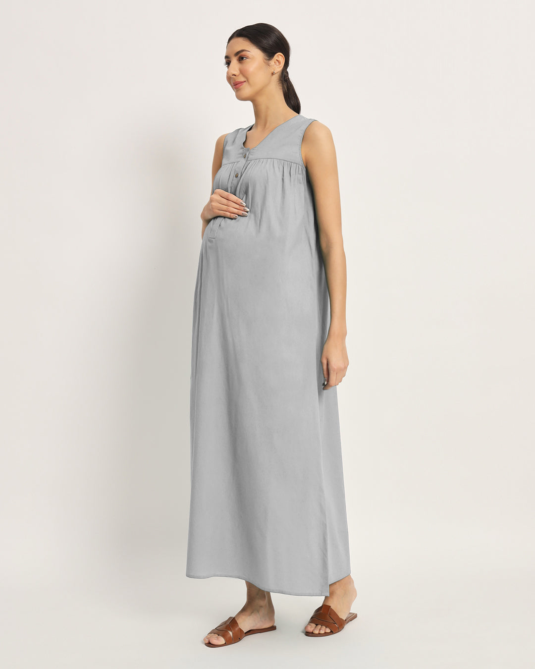 Iced Grey Mommylicious Maternity & Nursing Dress