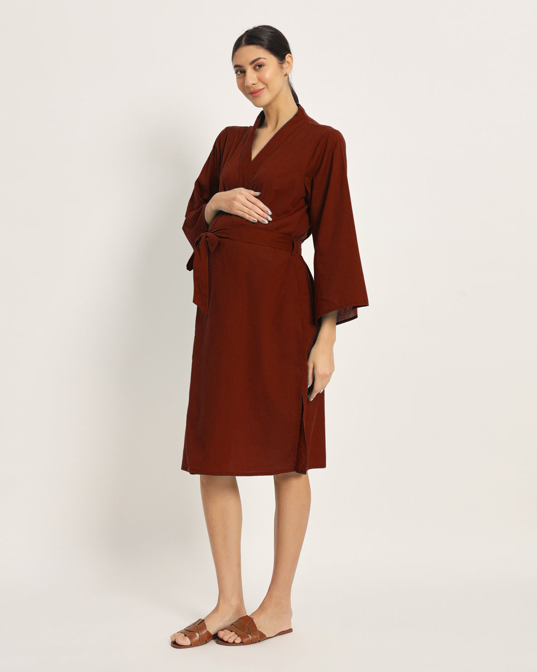 Russet Red Bump & Beyond Maternity & Nursing Dress