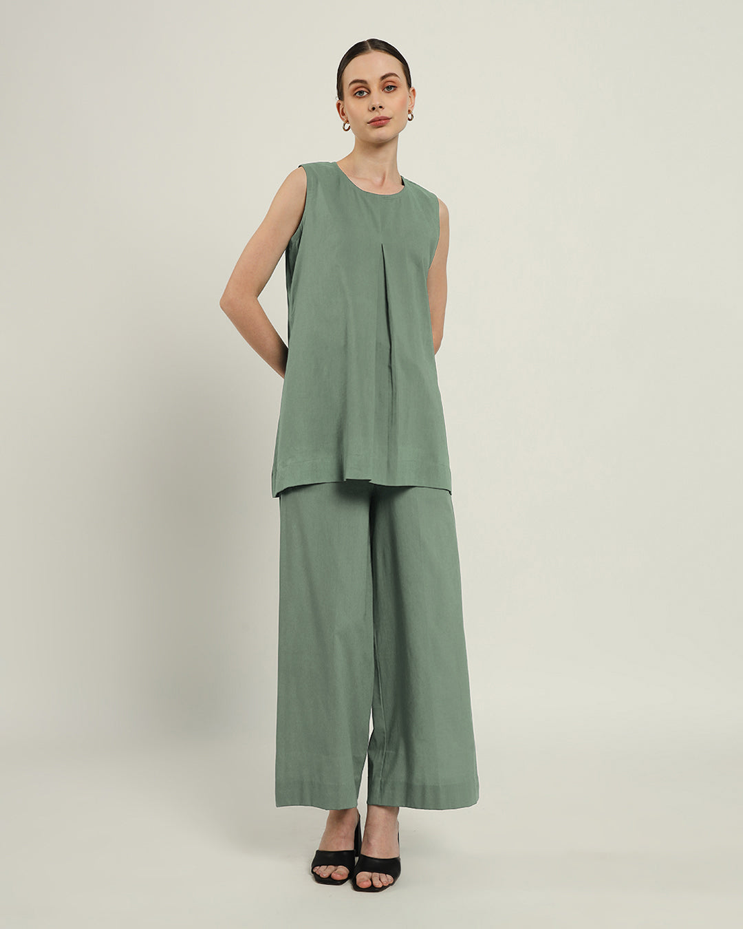 Pleated A Line Mint Top (Without Bottoms)