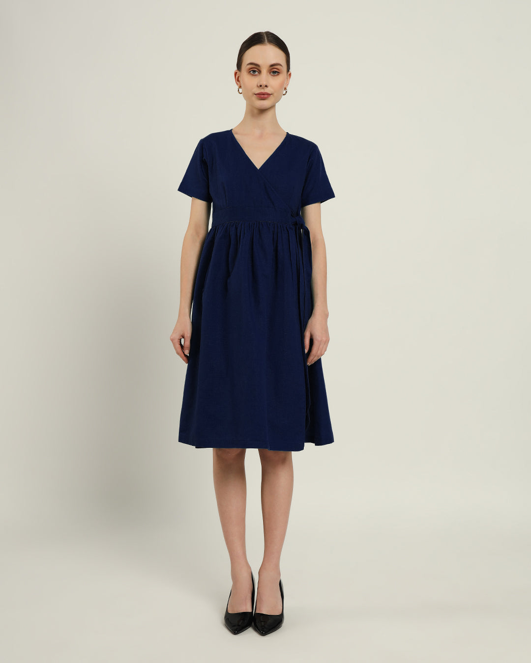 The Miyoshi Daisy Midnight Blue Linen Dress