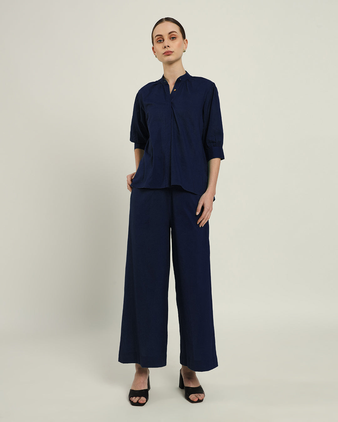 Pants Matching Set- Midnight Blue Button Down