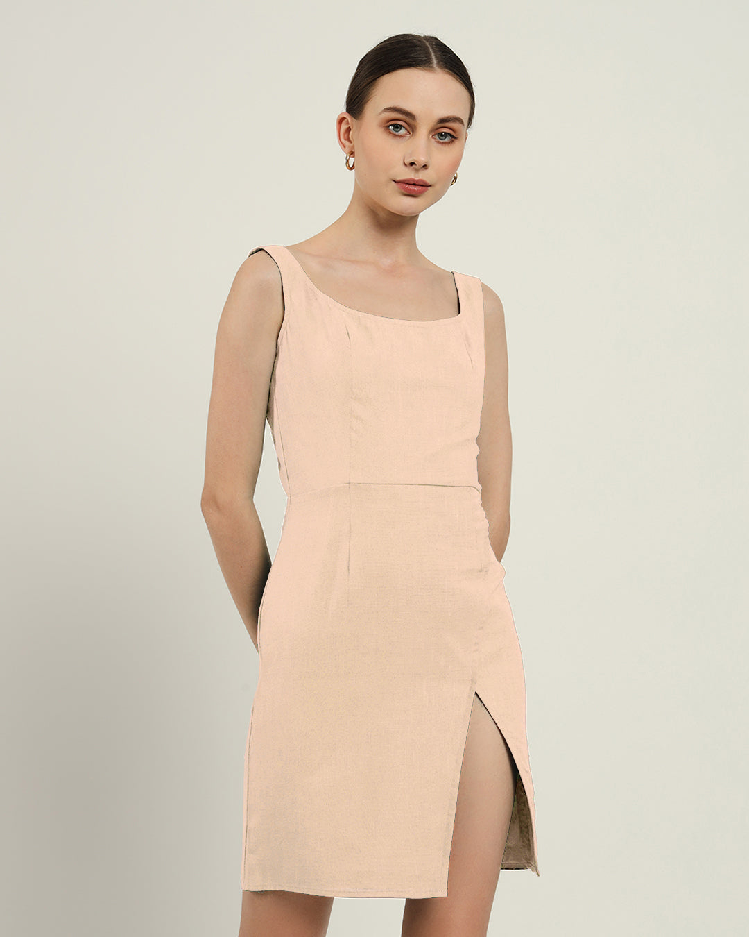 The Cannes Daisy Bisque Linen Dress