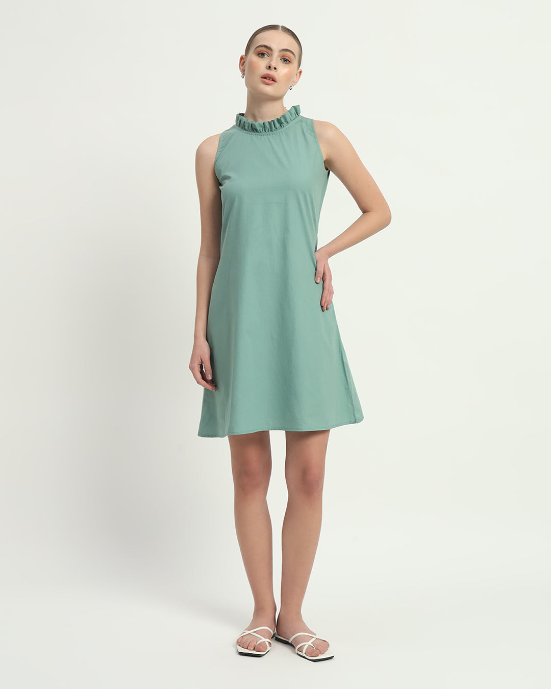 The Angelica Mint Cotton Dress