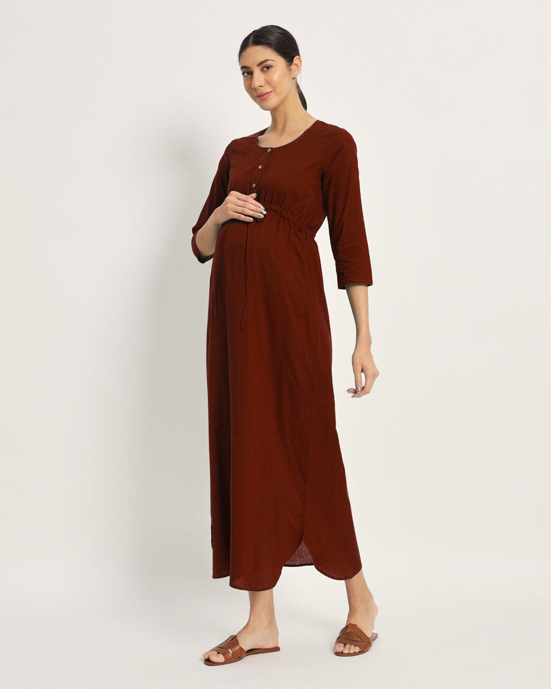 Russet Red Oh Mama! Maternity & Nursing Dress