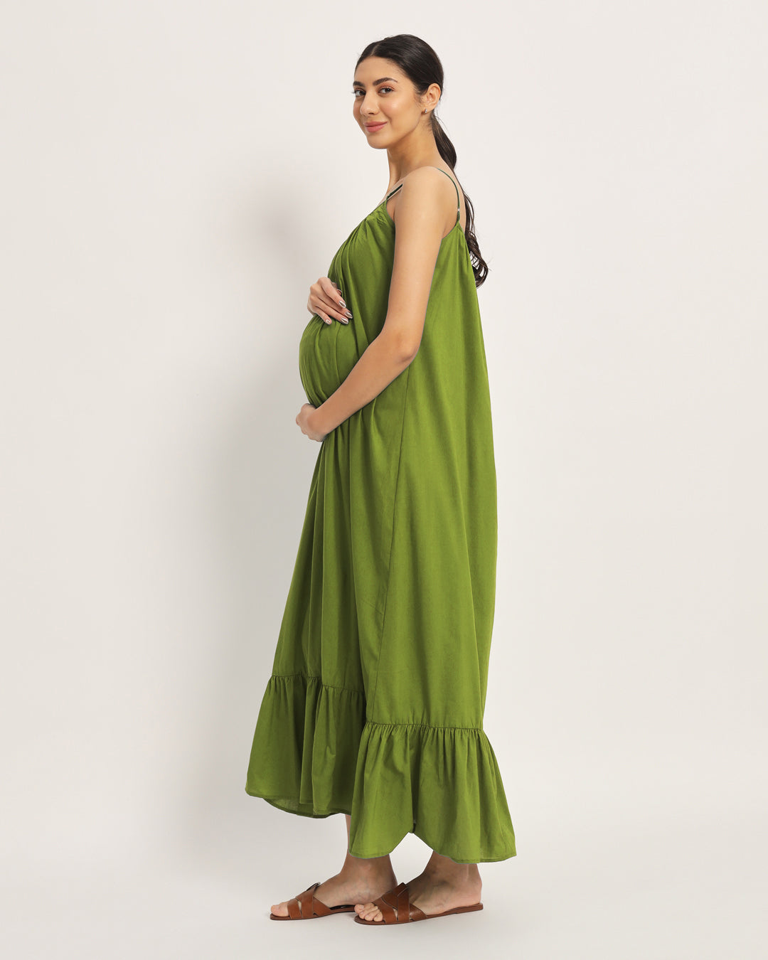 Sage Green Belly Laugh Maternity & Nursing Dress