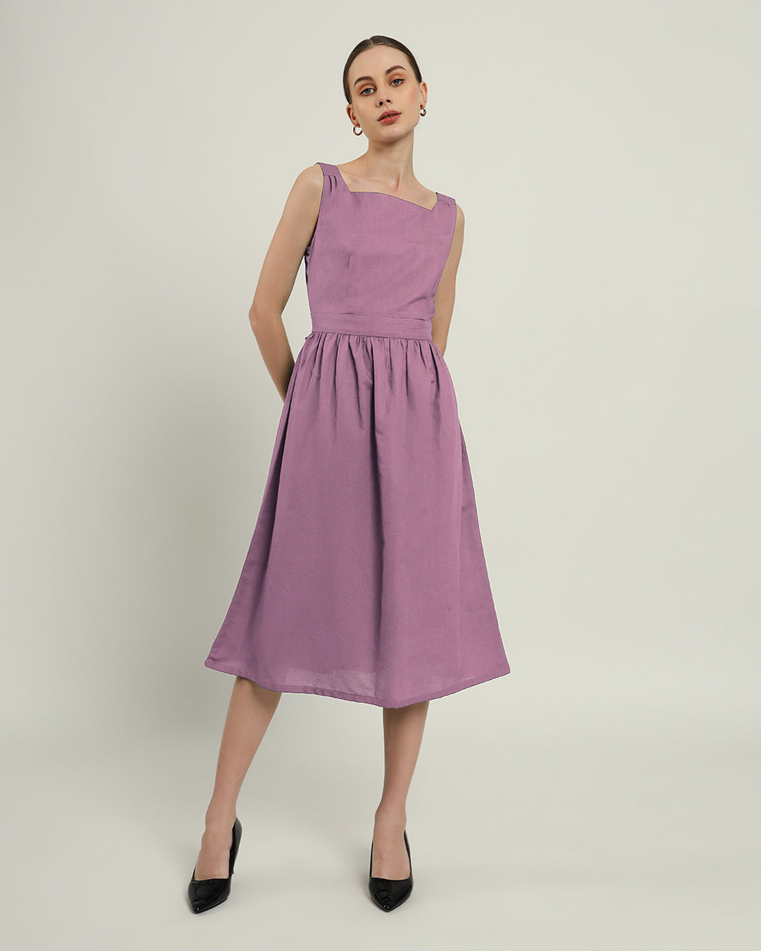 The Mihara Purple Swirl Cotton Dress