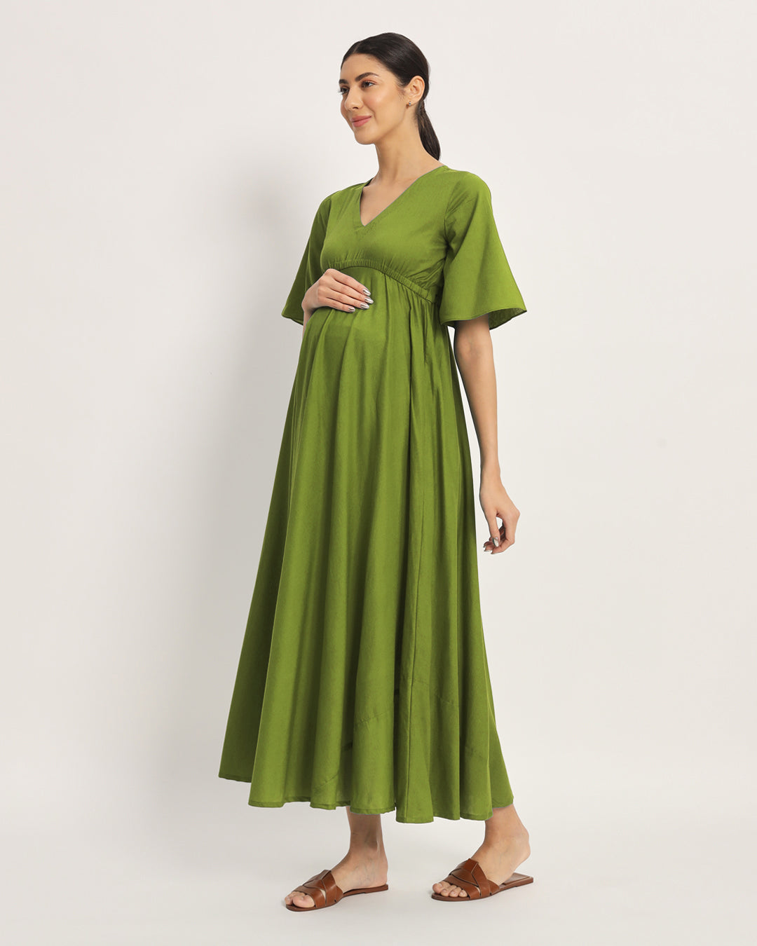 Sage Green Life Bloom Maternity & Nursing Dress