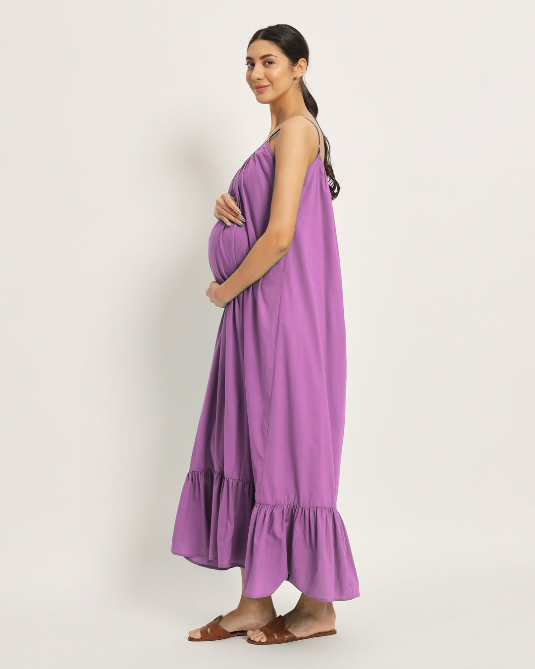 Wisteria Purple Belly Laugh Maternity & Nursing Dress