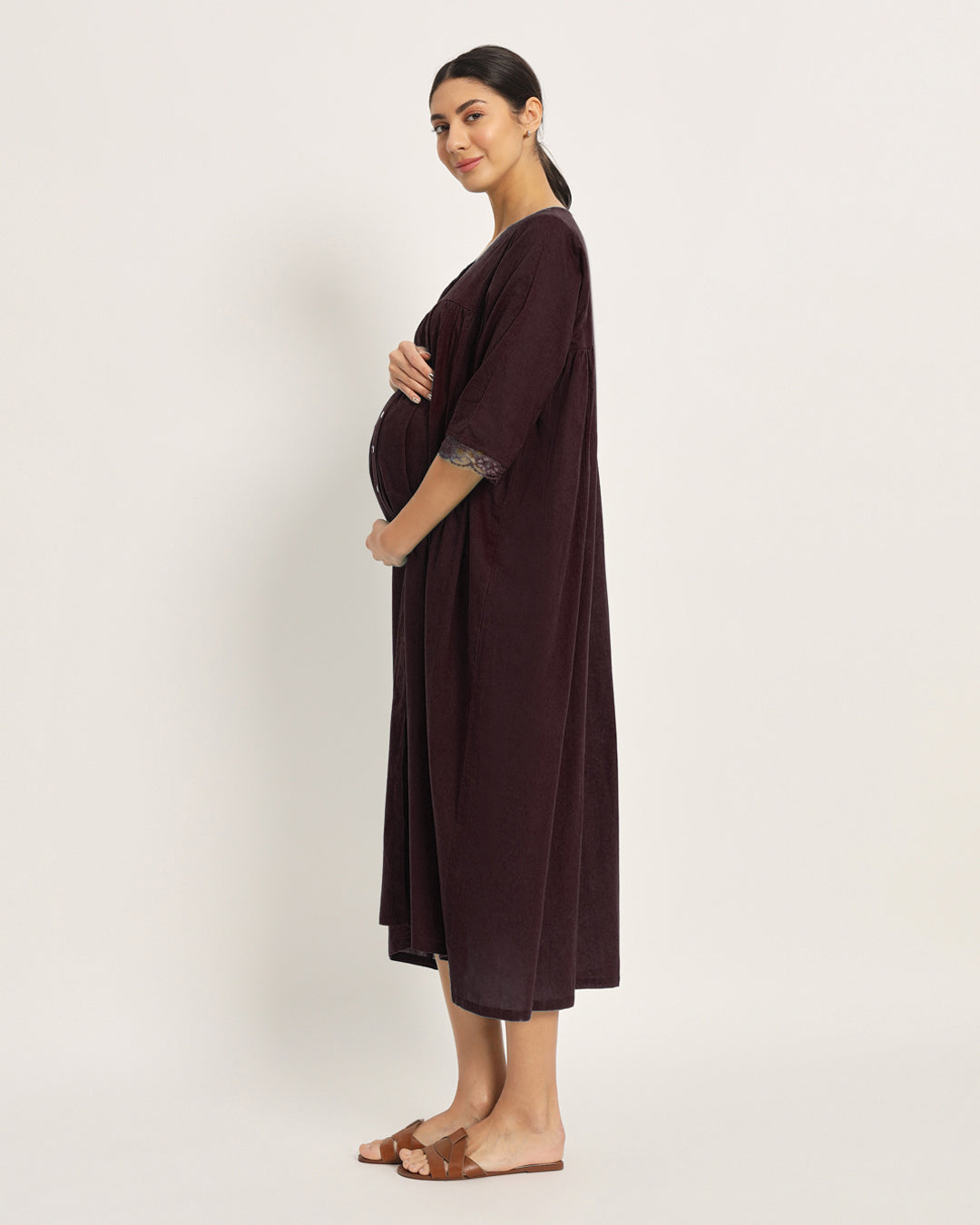 Plum Passion Preggo & Posh Maternity & Nursing Dress