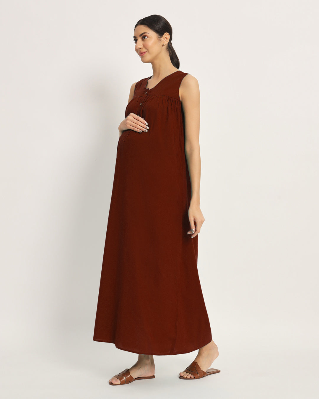 Russet Red Mommylicious Maternity & Nursing Dress